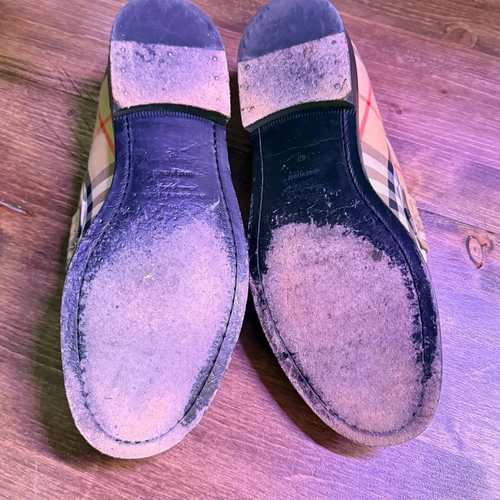 Burberry Vintage Check Panel Penny Loafers — Size 42 (Made in Italy) US 9.5